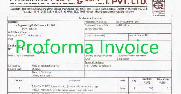 proforma invoice