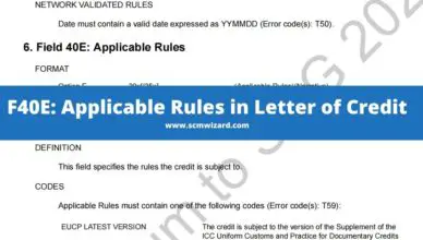 F40E Applicable rules in LC